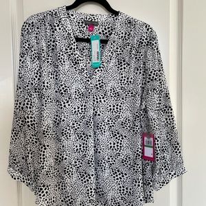 Vince Cameo 3/4 Sleeve V-Neck Rumple Blouse (Stitch Fix)